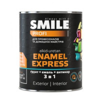Емаль-експрес антикорозійна SMILE PROFI 3в1 "молотковий ефект" чорний  2 л