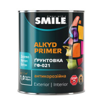 Грунтовка SMILE ГФ-021 антикорозійна червоно-коричневий 0,9 кг