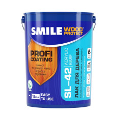 Лак SMILE Wood Protect SL-42 акриловий для дерева, каменю та мінеральних поверхонь, напівматовий безкольоровий 0,7 л