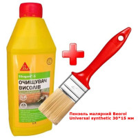 Комплект для очищення висолів від забруднень Sika Sikagard-S 1 л + пензель Beorol Universal 30*15 мм