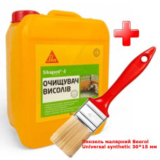 Комплект для очищення висолів від забруднень Sika Sikagard-S 5 л + пензель Beorol Universal 30*15 мм