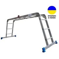 Шарнірна драбина-стрем'янка VIRASTAR ACROBAT 4x3 сходинок, довжина 3,55 м