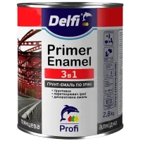 Ґрунт-емаль Delfi по іржі 3 в 1 червоний  глянець 2,8 кг