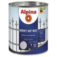 Емаль ALPINA алкідна Direkt auf Rost 3в1 RAL 9005 чорний (шовковисто-матова) 0,75л