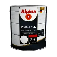 Емаль універсальна акрилова Alpina Weisslack біла глянцева 2.5 л
