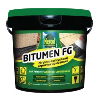 Бітумно-каучуковий герметик HERCUL BITUMEN FG армований фіброволокном 1 кг чорний